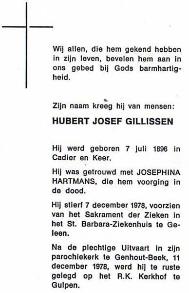 Gilissen Hubert Josef tekst1